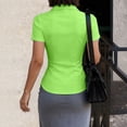 thumbnail image 6 of UDAUDU Button Down Shirt for Women Basic Short Sleeve Stretchy Business Collared Shirts Waitress Work Shirt Light Green M, 6 of 6