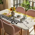 thumbnail image 3 of Cute Pig Table Cloths for 6 Foot Rectangle Tables, County Sunflowers Truck Farmhouse Black White Plaid Patio Waterproof Elastic Fitted Tablecloths, Washable Rectangular Table Cover for Camping, 3 of 8