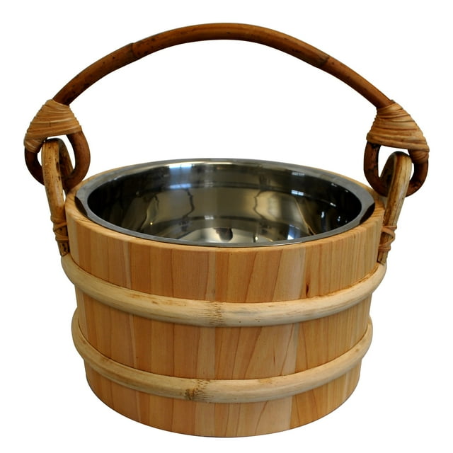 Seau de Sauna en Cèdre - Insert en Acier Inoxydable - 5L