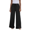 thumbnail image 5 of Enjoytime Womens Wide Leg Pants High Waist Drawstring Beach Trousers Summer Loose Casual Vacation Plus Size Pants, 5 of 8