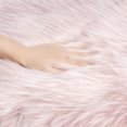thumbnail image 4 of Fluffy Faux Peacock Fur Area Rug，Soft Decorative Indoor Floor Mat, Rectangle Pink White, 2 x 3 Feet, 4 of 4