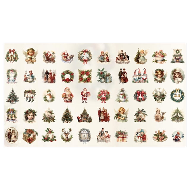 WHEANG Stickers Christmas Santa School Party Holiday Decoration And Craft Card Gift Envelope Box White