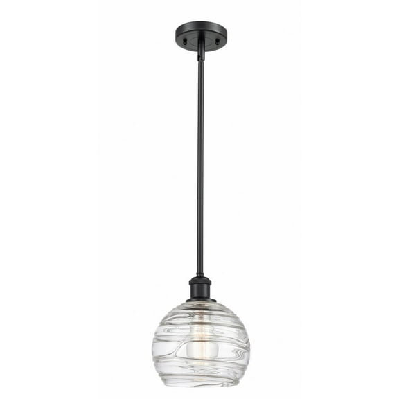 Innovations 516-1S-BK-G1213-8-LED Deco Swirl 1 Light Pendant part of the Ballston Collection, Matte Black