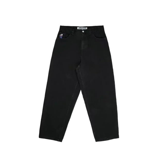Pantalones vaqueros unisex estilo hip-hop gótico urbano de talle alto y corte holgado con diseños rasgados y bordados for hombre y mujer