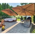 thumbnail image 4 of PURPLE LEAF OUTDOOR 10FT Cantilever Square Umbrella with Base - 360° Rotating Aluminum Offset Umbrella,Khaki Waterproof Sun Shade for Patio, Poolside, Deck & Garden, 4 of 8