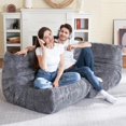 thumbnail image 3 of Congermom Bean Bag Chair, Memory Foam Bean Bag Chairs for Adults, Fireside Corner Chair Lazy Floor Corner Sofa for Living Room, Bedroom, Dorm, Office (GREY), 3 of 7