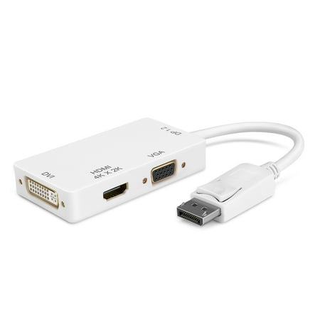 DisplayPort to HDMI DVI VGA Adapter  4K 1080P Ultra HD UHD  Display-Port DP 1.2 Cable Connector Converter Male to Female 3 in 1 Plug Wire Cord Adapter for HDTV Monitor Projector Display