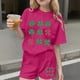 thumbnail image 2 of Vestido de Manga Corta para Niños Día de San Patricio Impreso Cuello Redondo de Dos Piezas con Pantalones Cortos, Cómoda Mezcla de Poliéster Spandex, 2 of 6