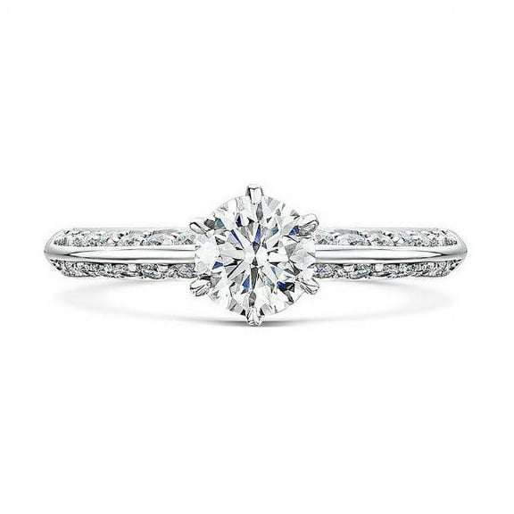 14k White Gold 1.10 Ct IGI / GIA Certified Lab Grown Round Cut Diamond Women Ring All Sizes