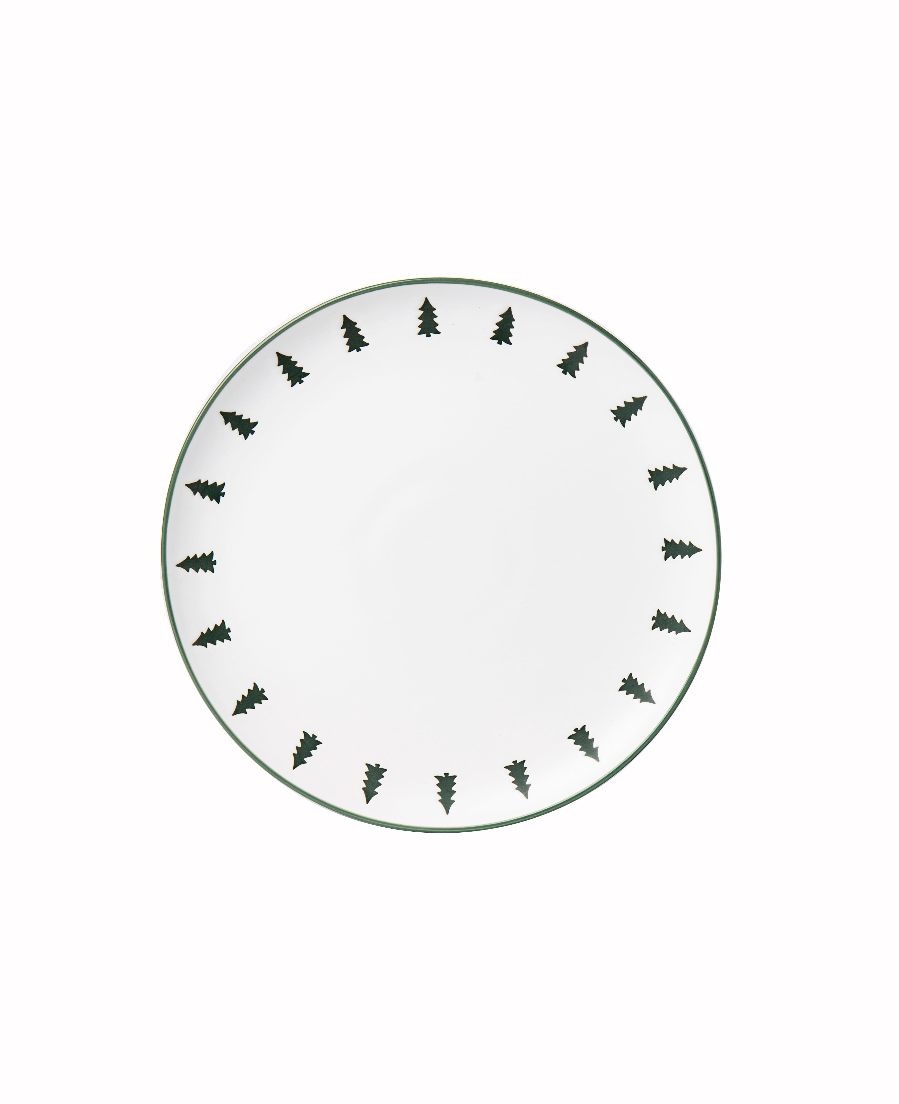 Holiday Time 12 Piece Ceramic Dinnerware Set in Trees Pattern