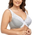 thumbnail image 2 of Women's Underwire Lace Unlined Everyday Bra Minimizer Full Coverage Bralette 52C, 2 of 8