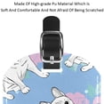thumbnail image 4 of Square 2Pack PU Leather Bulldog Pattern Cruise Luggage Tag with Privacy Cover and Name ID Tag for Travel Handbags Backpacks Luggage Tags, 4 of 6