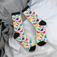 thumbnail image 5 of Rateoe Colorful Dinosaurs for Women Casual Calf Socks - Cute Crew Socks - Thin Soft Above Ankle Socks Size 5-11, 5 of 6