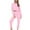 Pink, variant on HAiming Womens Casual 2 Piece Set Solid Long Sleeve Hooded Crop Tops Sweatshirt and Sweatpants Sweat Suit with Pockets