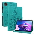 thumbnail image 2 of FJLBDE Case for Lenovo Tab Tablet 10.1 inch 2025, Embossed Flower PU Leather Flip Wallet Folio Stand Cover, Green, 2 of 7
