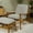 Stone Gray, variant on Grain Wood Furniture Solid Wood Mid Century Lounge Chair with Indigo Blue Cushions