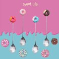 thumbnail image 3 of 4 cucharas de acero inoxidable para revolver, lindas cucharas para café con forma de donut, mini cucharas para postre con forma de donut, helado, té y azúcar, 3 of 4
