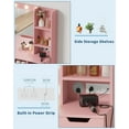 thumbnail image 3 of Yiwa Vanity Desk with Mirror and Lights, 35” Makeup Table with 4 Storage Drawers, Built-in Power Strip & USB, 3-Color LED Lighting, 3 of 7