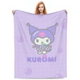 thumbnail image 6 of Kuromi And My Melody Fleece Blanket Super Soft Cozy Throw Blanket 50"X40", Lightweight Fuzzy Comfy Flannel Blanket Warm Plush Throw Blankets For Couch, Sofa, Bed, 6 of 7