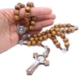 thumbnail image 4 of Rosario de madera hecho a mano con cuentas de cruz católica, regalo católico perfecto, 4 of 5