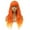 Orange Ombre, variant on RightOn White Wig Long Curly Wigs with Bangs Synthetic White Wigs for Halloween Christmas with Hairnet