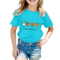 thumbnail image 2 of Staki Toddler Halloween Shirts Cute Tshirt for Girls Kids Funny Halloween Print Tee Tops(Sky Blue,5-6 Years), 2 of 7