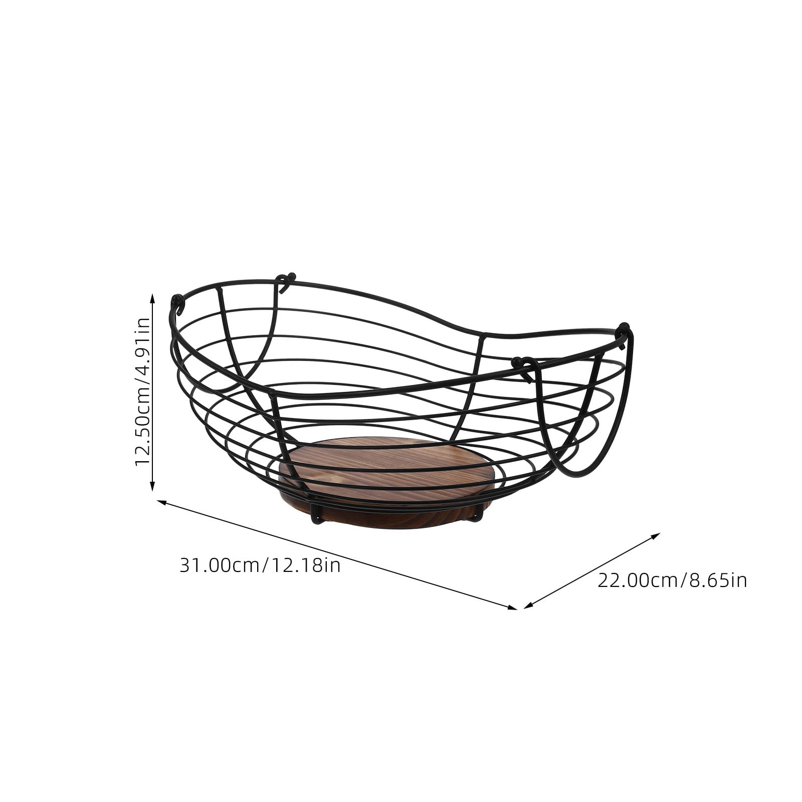 OUNONA Large Black Wire Fruit Basket with Iron Wire Design, Spacious Kitchen and Home Storage Organizer
