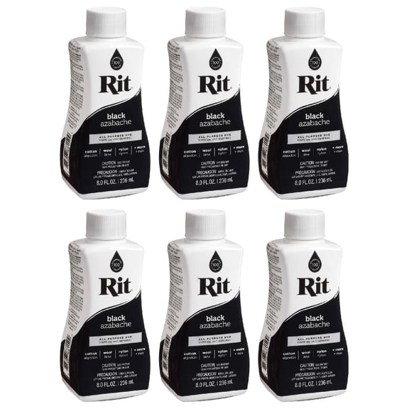 Rit All Purpose Liquid Dye 8 oz Black, 6 Pack