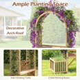 thumbnail image 3 of LINJH Garden Arbor with Bench & 2 Planter, Wooden Garden Arch for Climbing Plants w/Love Seat, 2 Trellises & Planting Box to Grow Grapes & Vines, 2-Person Outdoor Wood Seating for Patio, Backyard, 3 of 9