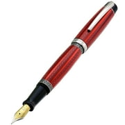 Xezo Maestro LeGrand Diamond Cut, Lacquered, Platinum Plated Fine Point Fountain Pen in Rhodochrosit