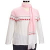 Women's Plus Sparkly Jacquard Sweater & Scarf
