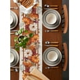 thumbnail image 6 of Table Runner Dresser Scarves 36 Inch Long,Thanksgiving Watercolor Fall Pumpkin Linen Dining Table Runners Autumn Maple Leaves on Linen Tabletop Scarf for Wedding Holiday Party Kitchen, 6 of 9