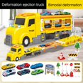 thumbnail image 7 of NIBOLOG Kids Truck Toy with Sound Light Guideposts Double Layers Foldable Track Alloy Mini Ejection Car Racing Inertial Drive Carrier Container Vehicle Toy Boys Birthday Gift, 7 of 7