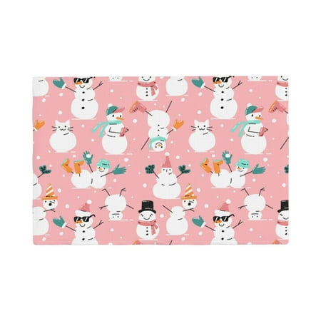 

Placemats Set of 4 / 6 Cute Pink Snowman Cat Placemats for Dining Table Indoor/Outdoors Heat Resistant Washable Placemats 18 x 12