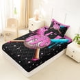thumbnail image 4 of Erosebridal Pink Dripping Black Grid Pink & Cyan Baseball & Bat Graphic Twin Sheet Sets 3pcs, Baseball Graphic Bedding for Girls Kids,Ultra Soft Home Decor, 4 of 5