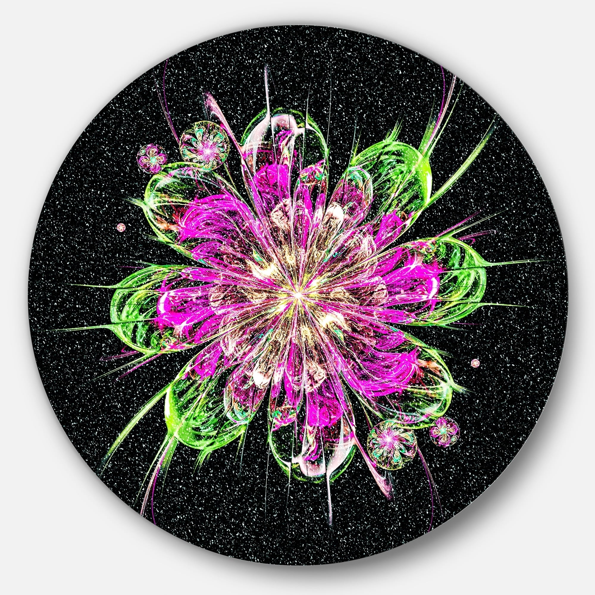 Designart Dark Green Purple Digital Fractal Flower Floral Metal Wall Art Disc of 23 23 H x 23 W x 1 D 1P Designart Dark Green Purple Digital Fractal Flower Floral Metal Wall Art Disc of 23 23 H x 23 W x 1 D 1P