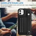 thumbnail image 3 of Nalacover Wallet Case for iPhone 12/12 Pro, Business PU Leather Unique Design Wristband Kickstand Credit Card Holder Slots Shockproof Scratch Resistant Phone Case for iPhone 12/12 Pro,Black, 3 of 6