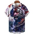thumbnail image 2 of Camisa hawaiana con estampado de tigre en 3D para hombre, camisa informal de manga corta con estampado de bestia feroz, blusa holgada de calle, 2 of 5