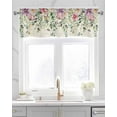 thumbnail image 2 of Eucalyptus Kitchen Valances for Windows Farmhouse Linen Window Valance Curtain for Living Room Window Treatment Sage Green Botanical Leaf Pink Flower Farm Valance Rod Pocket Topper, 54 x 18 Inch, 2 of 6