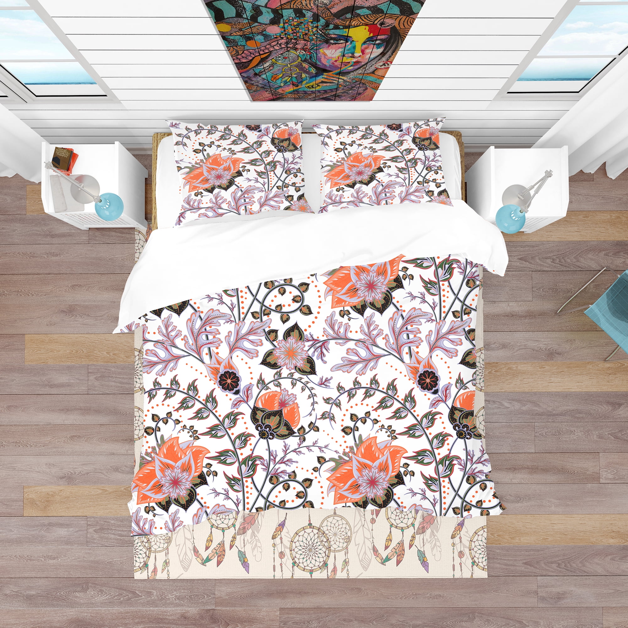 Designart 'Pattern, Vintage Decorative Elements' Bohemian & Eclectic Duvet Cover Set