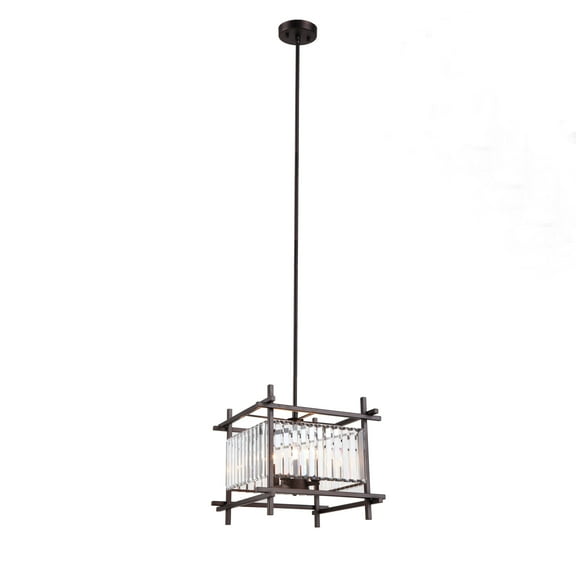 RADIANCE Goods Contemporary 4 Lights Rubbed Bronze Ceiling Pendant 15" Wide