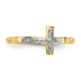 thumbnail image 5 of Solid 14k Yellow and White Gold Two Tone Crucifix Cross Rosary Ring Band Size 7, 5 of 6