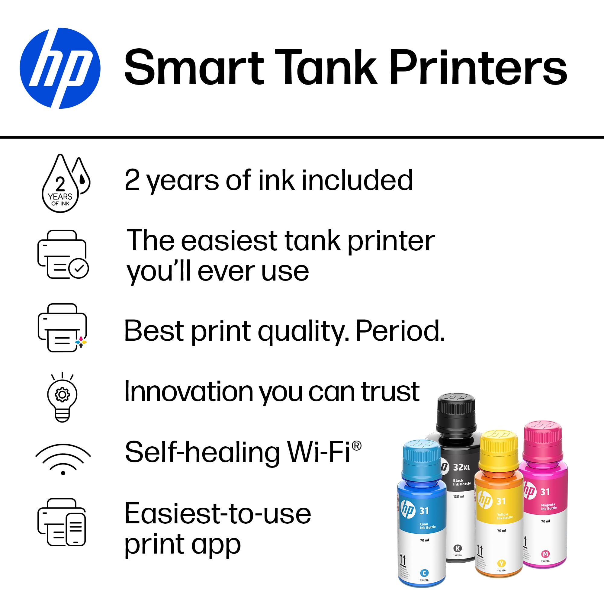 HP Smart Tank 6002 Wireless All-in-One Cartridge-Free Ink Tank Printer, 2 Yrs Ink Incl, Surf Blue