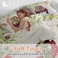 thumbnail image 4 of Christmas Bedding Duvet Cover Set Twin Size 4 Pieces Dwarf Truck Winter Snowflakes Cardinal Bird Bedding Set with Zipper Closure, 1 Comforter Cover 68x86 Inches 1 Flat Sheet & 2 Pillow Cases, 4 of 7