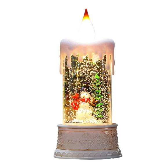 witspace Christmas Snow Globe Lighted Flying Santa Scene, Musical Snow Water Lantern Swirling Glittering Home Decoration and Gift, Battery Operated or USB Powered