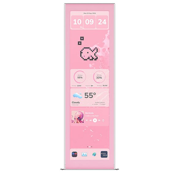 HYTE Y70 Touch Infinite Display Upgrade - 14.9" IPS Display - 682 x 2560 (2.5K) Resolution - 60Hz Refresh Rate - 10-Point Multi-Touch - Strawberry Milk (Pink)