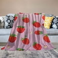thumbnail image 2 of QZHH Strawberry Flannel Throw Blanket Super Soft Lightweight Decorative Warm Comfy Fuzzy Cozy Fluffy Fall Winter Plush Blanket for Sofa Bed Living Room Travelling Camping, 2 of 6