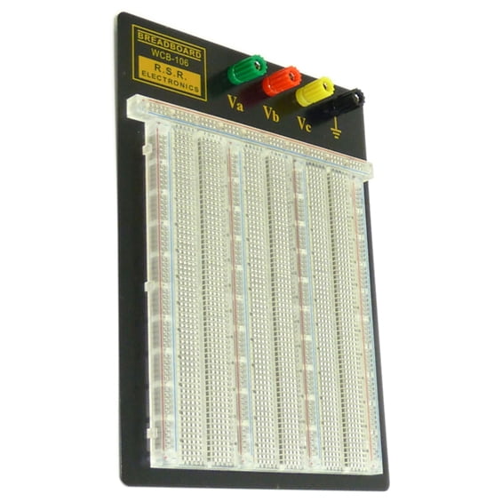 Solderless Clear Breadboard - 2,390 Tie Points, 4 Binding Posts, 9.4" x 7.7"