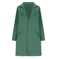thumbnail image 4 of Womens Winter Wool Blend Pea Jackets Plus Size Solid Color Single Breasted Stand Collar Casual Trench Warm Coats Outwear,Army Green,XL, 4 of 5