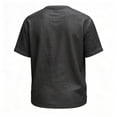 thumbnail image 3 of Zimjoy Mens Cotton Linen T-Shirts Short Sleeve T Shirt Crew Neck Tees Casual Cross Front Basic Tee Tops Dark Gray M, 3 of 3